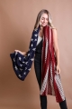 Knit American Flag Blanket Scarf