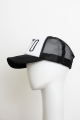 Limited Edition Leto mesh trucker hat in classic black and white design