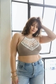 Mocha Extended Size Curvy High Neck Crochet Plus Size Lace Bralette Wholesale