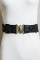 oval buckle braided ealstic belt bohemian chic accessory