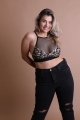 Sexy Stylish High Neck Leopard Print Plus Size Bralette Wholesale