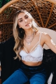 Romantic floral lace strappy bralette with a feminine and stylish design