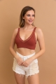 Rust stylish lace comfort bralette with a modern and sophisticated appeal.