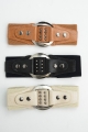 trendy studded elastic belt, stretch waist belt with metal studs