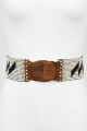 New design black slash bead belt for women wholesale