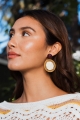 sustainable bohemian raffia earrings natural fiber detailed. Made in India.