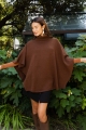 timeless modern ethical wear brown poncho open arm