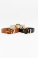 Tortoise Shell Pattern O Ring Buckle Leather Belt in Various Colors