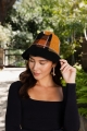 trendy plaid pattern bucket hat style beanie black wholesale