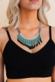 Turquoise Bohemian Fringe Bib Necklace Wholesale Vendor