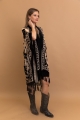 Elegant Black Velvet Mesh Kimono for Evening Wear
