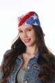 Vintage distressed us flag print square bandana scarf