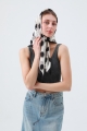 Vintage floral polka dot scarf lightweight   silky bandana