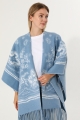 Women paisley floral tassel poncho soft reversible winter shawl wrap