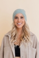 worn in look knitted beanie top view mint wholesale vendor
