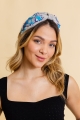 Aqua Blossom Embroidered Headband 💠