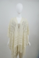 Women Hollow Knit Tassel Poncho Open Front Fringe Knitted Shawl Wrap
