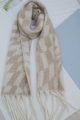 Women Abstract Diamond Check Tassel Scarf Soft Thick Winter Wrap Shawl