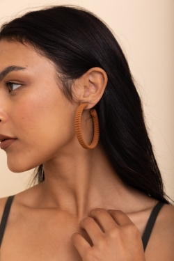 Suede Leather Wrapped Hoop Earrings – Stylish Artisan Accessories 