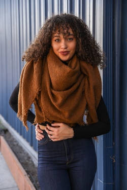 Cozy Mohair Open Work Square Blanket Scarf - Perfect for Winter ❄️