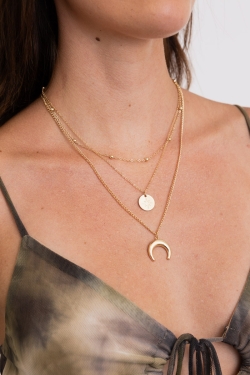 Multi-Layer Gold Pendant Necklace – Chic Moon Charm