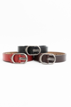 Stylish Oval Buckle Leather Belt – Chic & Classic