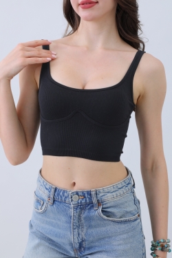 Ribbed Bralette Top – Minimalist Backless Design