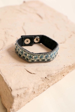 Stylish & Chic Woven Velvet Snap Bracelet – Handmade in India