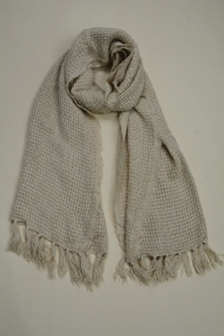 Women Waffle Knit Scarf Fringe Tassel Solid Soft Fashion Shawl Wrap