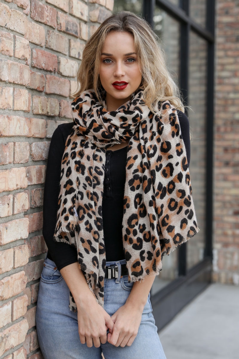 basic leopard print scarf wholesale