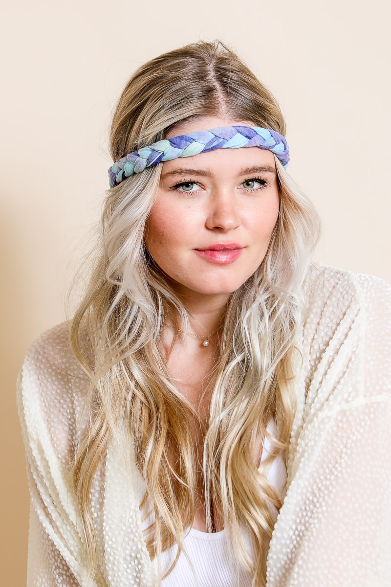 Buy Cute Tie Dye Braided Headwrap Wholesale | Women Headwraps Wholesale Supplier | Leto Wholesale