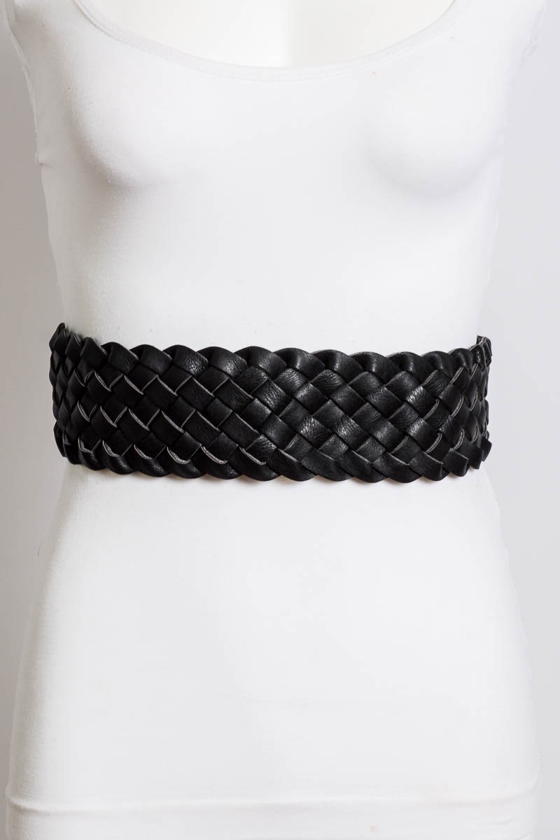 Braid elastic belt wholesale leto black