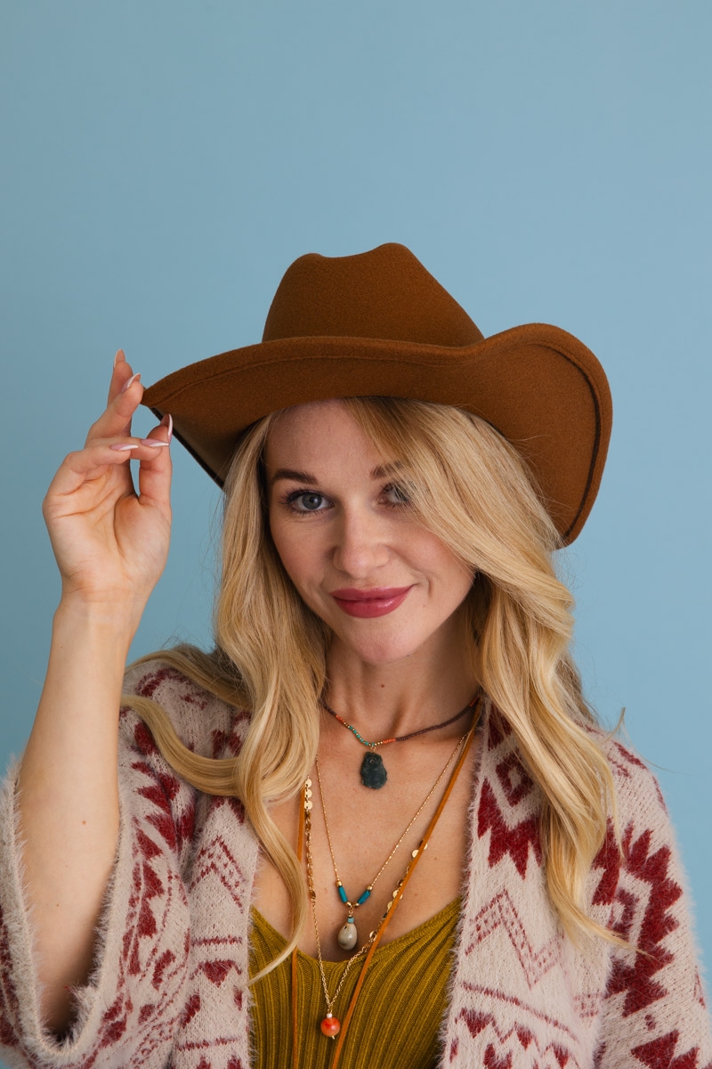 Brown Western Love Classic Cowboy Hat – Ideal for Festivals and Events