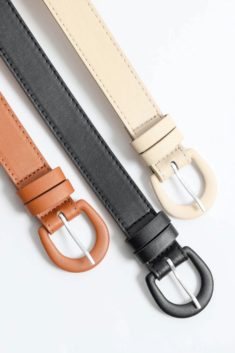 Fashionable classic vegan leather belt, versatile waist accessory for any outfit