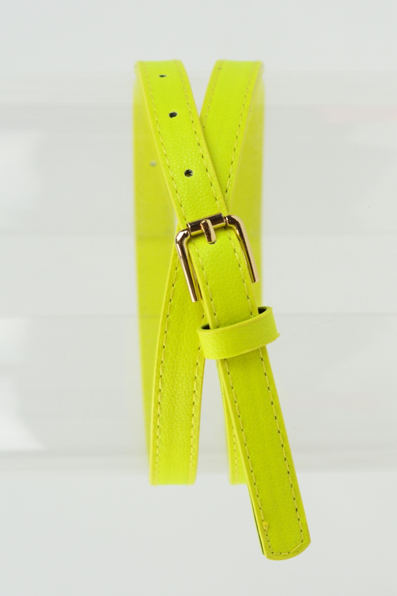 New design neon skinny PVC belt for women wholesale