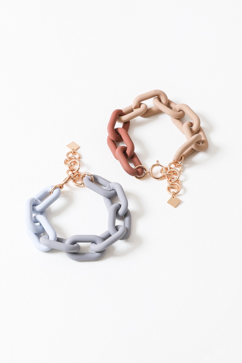 Cute Trendy Two-Tone Chunky Linked Chain Bracelet Wholesale Distributor Fashion Accessories