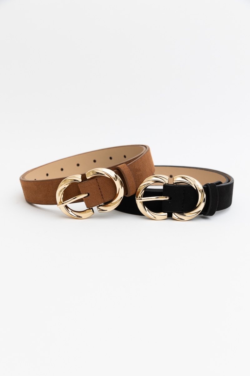 double buckled c shaped fashionable belt wholesale