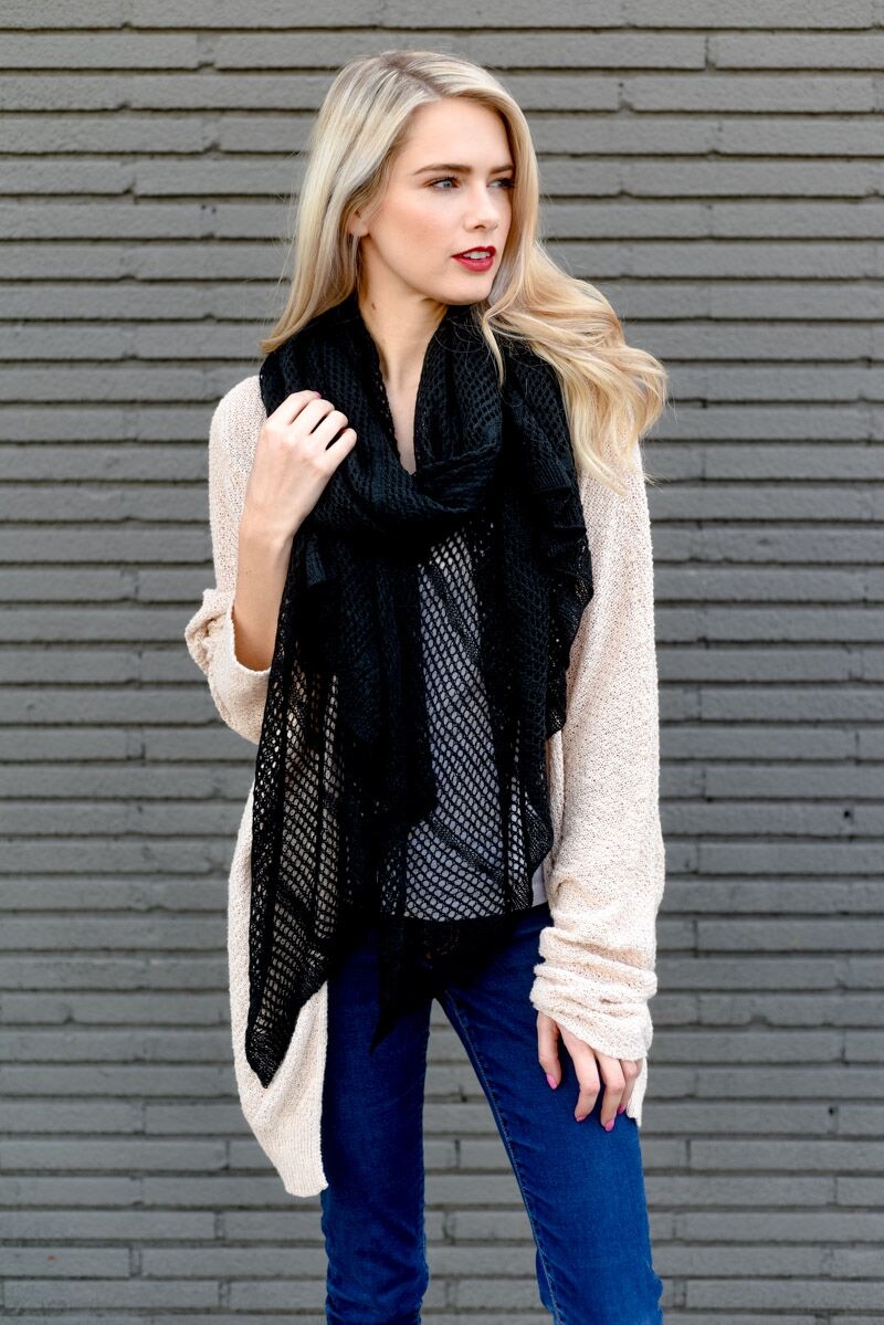 leto wholesale lightweight net wrap scarf women accessory wrap fall winter transitional 