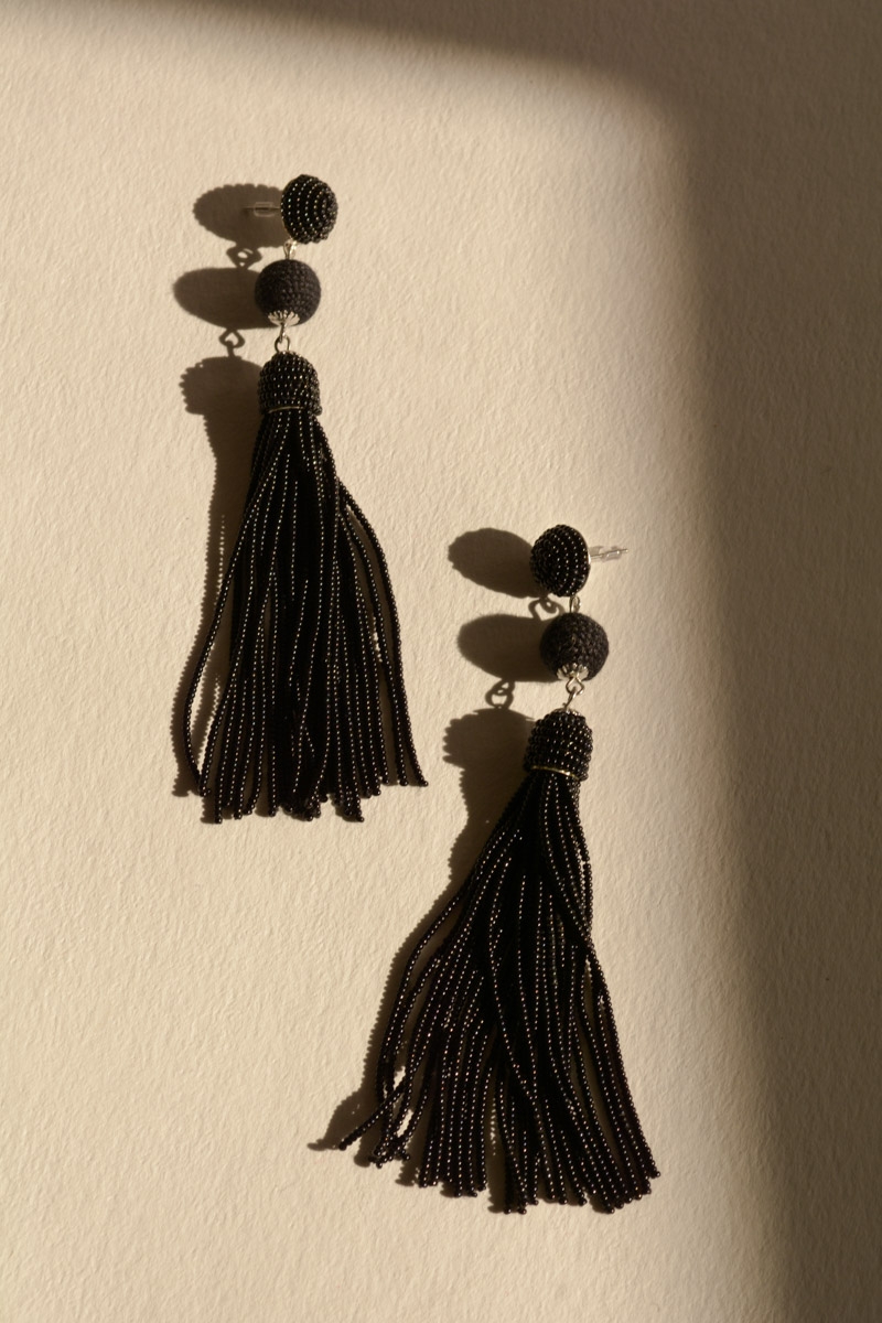 black tassel earrings boho wholesale accessories