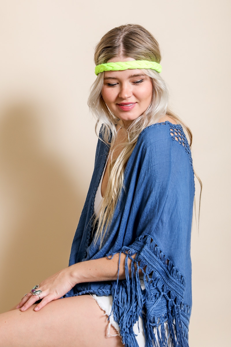 Cute Braided Solid Neon Headwrap Wholesale Supplier Fast Shipping Boho Festival Accessories