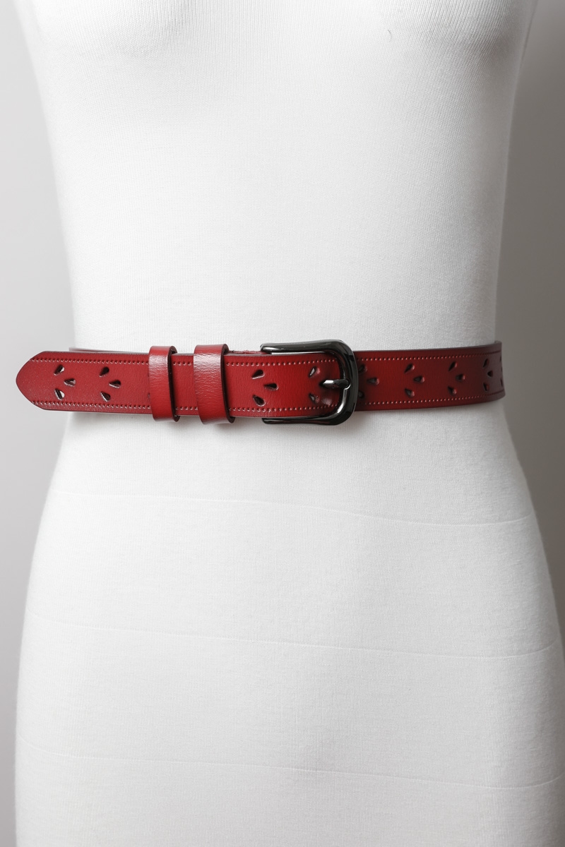 Stylish Petal Punch Out Leather Belt Bulk from Leto Wholesale | Women Belts Wholesale Supplier