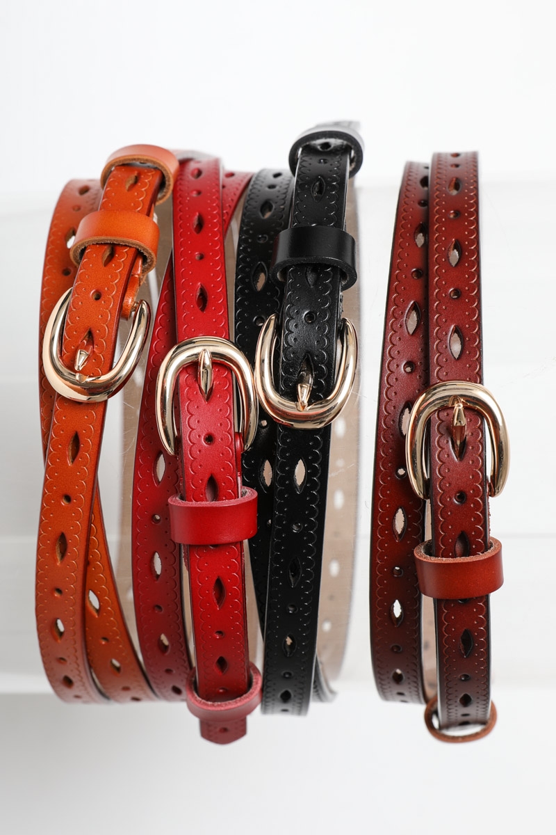 Leto Wholesale - Best scallop skinny leather belt wholesale