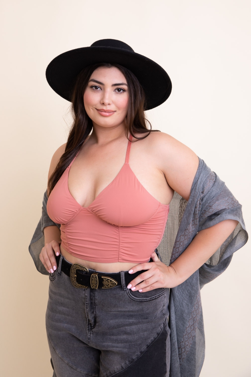 Soft Plus Ruched Bralette – Comfortable Roseclay Chic Style