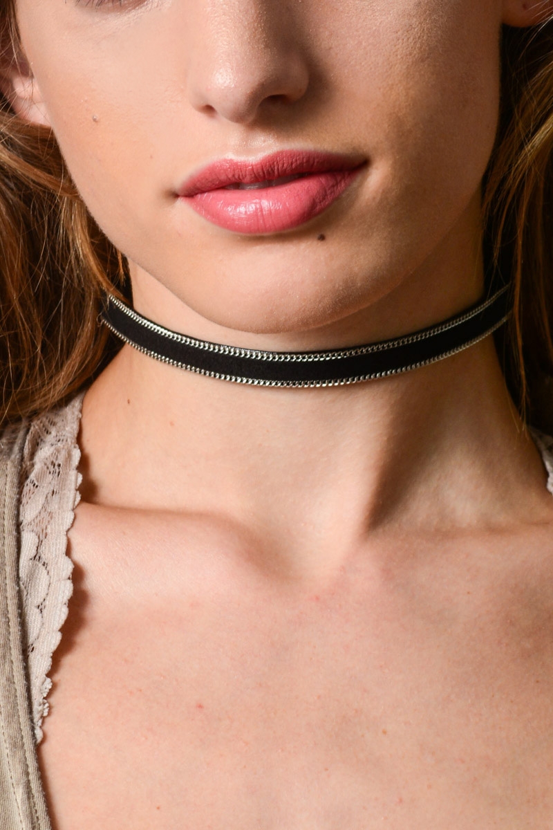 Stylish Skinny Border Chain Choker in Bulk | Women Choker Necklace Wholesale | Leto Wholesale | Fashion Jewelries