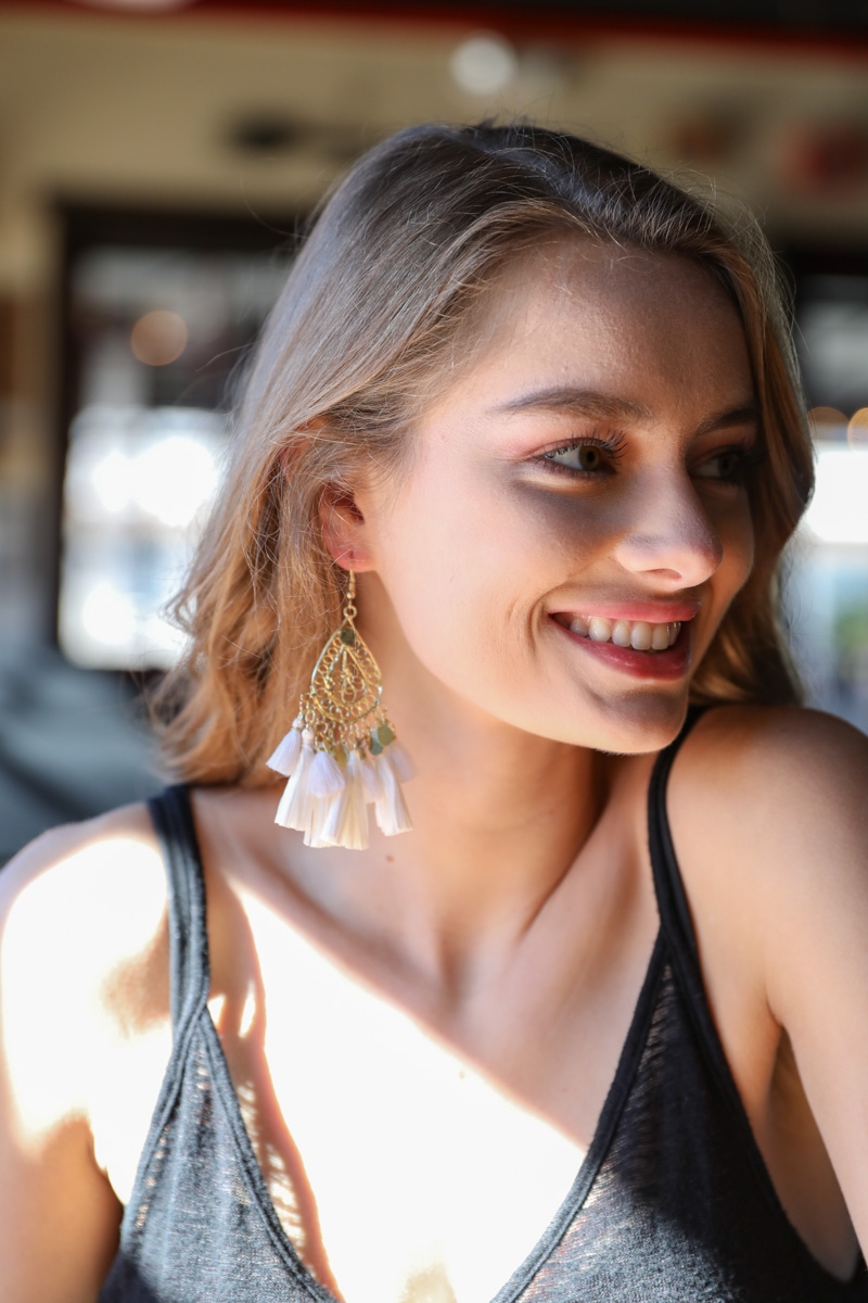 Gorgeous Filligree Raffia Tassel Drop Earrings from Leto Wholesale| Earrings Wholesale Supplier | Women Fashion Jewelries