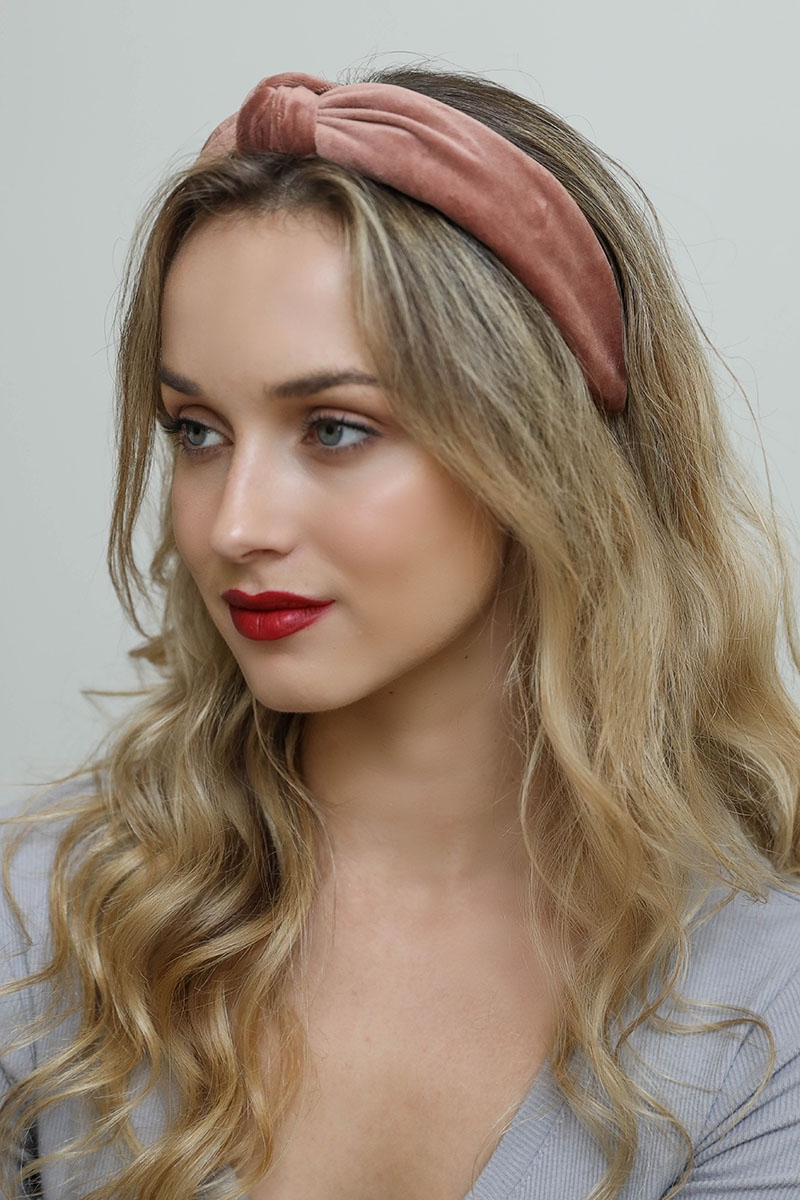 velvet turban twist knot headband blush hair accessories wholesale