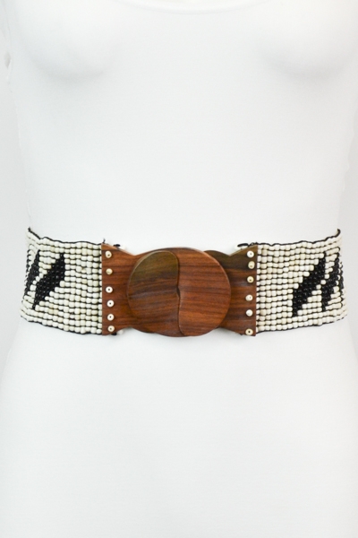New design black slash bead belt for women wholesale