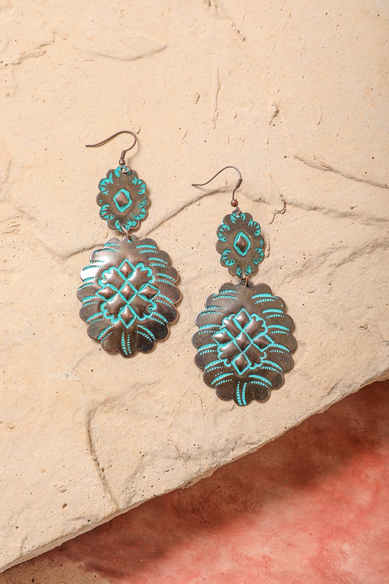 Stylish Pieces Turquoise Flower Drop Earrings Bulk order Supplier Low Minimum Fast Shipping Leto Accessories Affordable