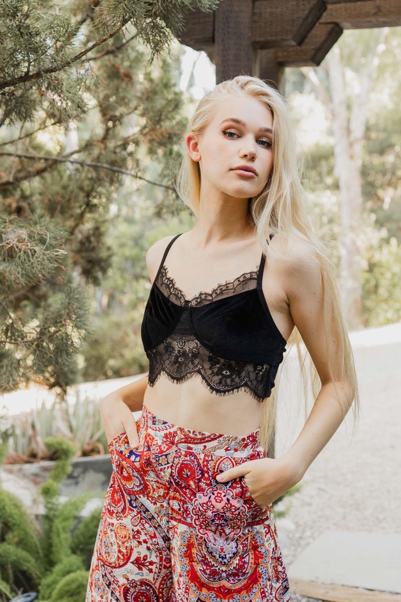 Velvet and Lace Cropped Cami