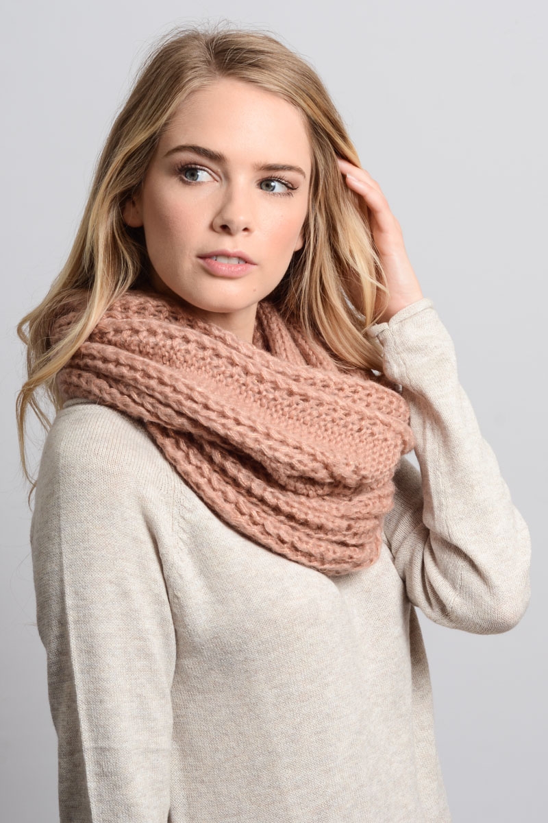 wholesale leto chunky comfy infinity scarf rose